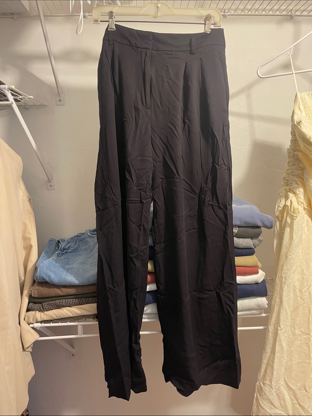 Ann Taylor Black Wide-Leg Dress Pants